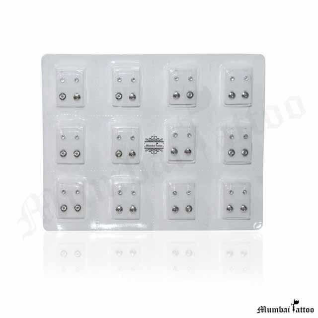 Mumbai Tattoo Sterilized Piercing Earring Studs (24 PCS)