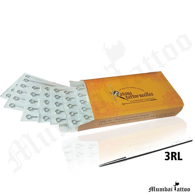 Mumbai Tattoo Katana Standard Needles 3RL Box of 50 pcs 