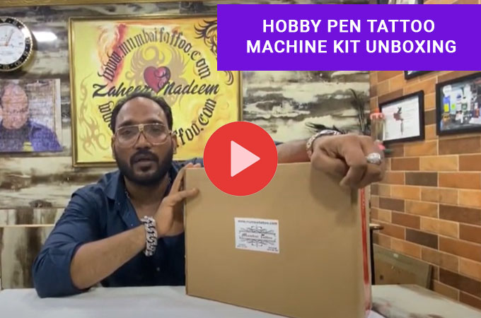 HOBBY PEN TATTOO MACHINE KIT UNBOXING & REVIEWING BY NADEEM BATLIWALA | MUMBAI TATTOO